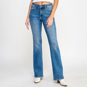 Tummy Control Mid Rise Skinny Bootcut Pants